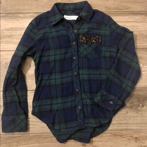 Abercrombie Kids Girls Sequin Flannel